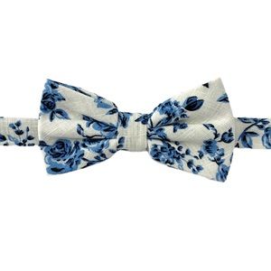 Men’s Vintage Style White Floral Bow Tie